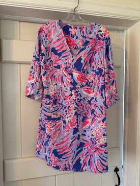Lilly Pulitzer Shift Dress in Blue, Pink & Lavender